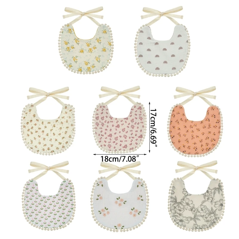 Newborn Bibs Absorbent Baby Feeding Teething Bibs Multi-pattern Design Cotton Adjustable Bibs Burp Cloths for Babies