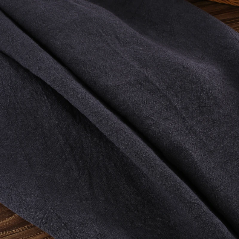 Quality flax fabric Graphite azure tissu High grade pants and robes patchwork