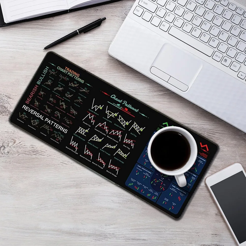 

Hot Forex Bitcoin Trader Desk Pad Stock Market Mouse Pad Non-Slip Table Keyboard Mat Investor Gift Computer Gamer Accessories