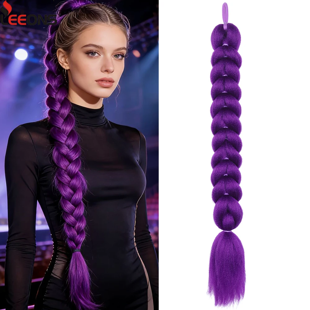 

Фиолетовый синтетический прямой хвост-коса с эластичной резинкой, 24 дюйма, 100 г/упаковка