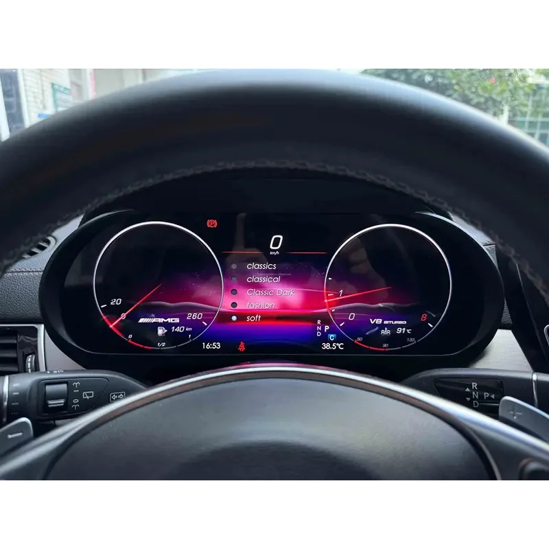 تصميم جديد 12.3 "شاشة كاملة لوحة القيادة الرقمية مقياس تلقائي لـ GLE GLS Class W166 X166 2015-2019 NTG5.0