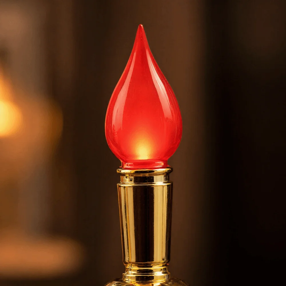 2pcs Traditional Plastic Lotus LED Decor Lamp 9.1x3 in No Power Adaptor Buddha Night Light Red Candles Ornament Light Hotel