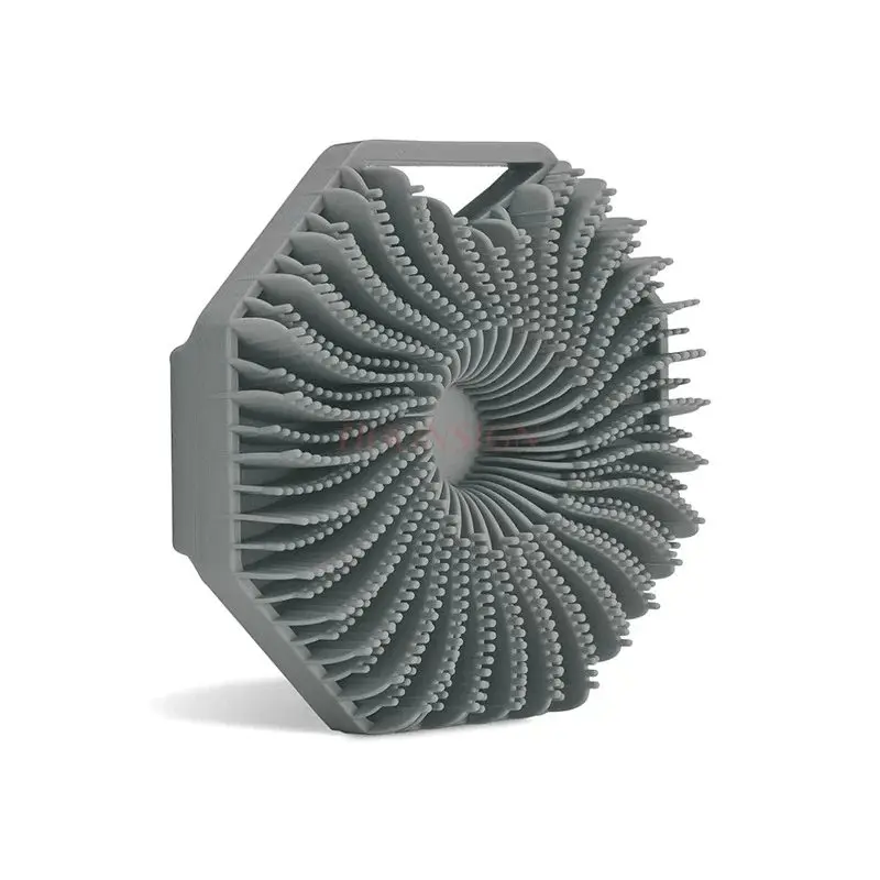 1pcs portable massage brush, environmentally friendly fish fin shaped shower brush，New polygonal silicone shower brush,