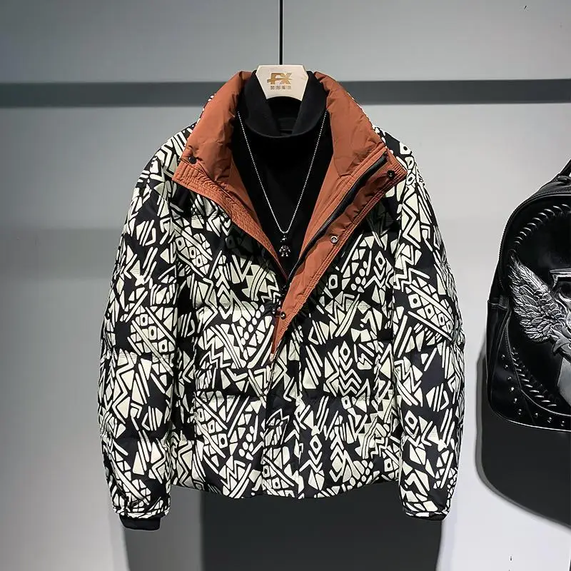 

Men's trendy brand down jacket 2025 winter new fried street ruffian handsome warm jacket