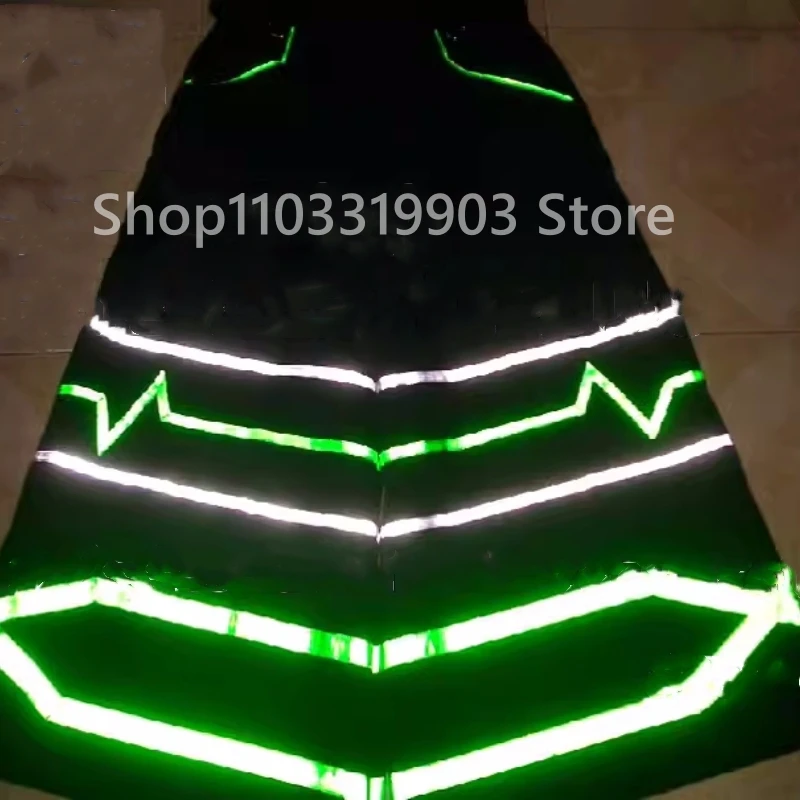 

Shuffle Pants Ghost Dancing Unisex Green Reflective Strip Night Vision Phat Pants Luminous Death Trousers Teens Clothing New