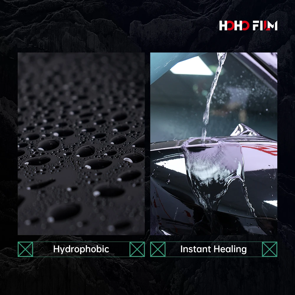 HOHOFILM Lubrizol TPU Glanzend Zwart Hoge Kwaliteit 7.5MIL PPF Verfbescherming Zelfherstellende Anti Krassen Kleur PPF Film