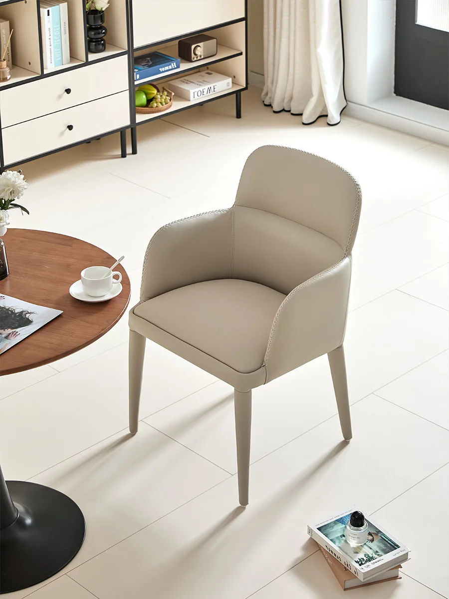 Light Luxury Dining Chair Home Study Italian Desk Armrest Backrest Stool Hotel Clubhouse Leisure Business