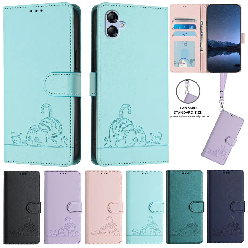 

Кожаный чехол-кошелек с защитой от кражи для Samsung Galaxy A04e A04s A04 A03 Core A03s A02s A04S, мягкая подставка, защитный чехол-книжка для телефона Etui