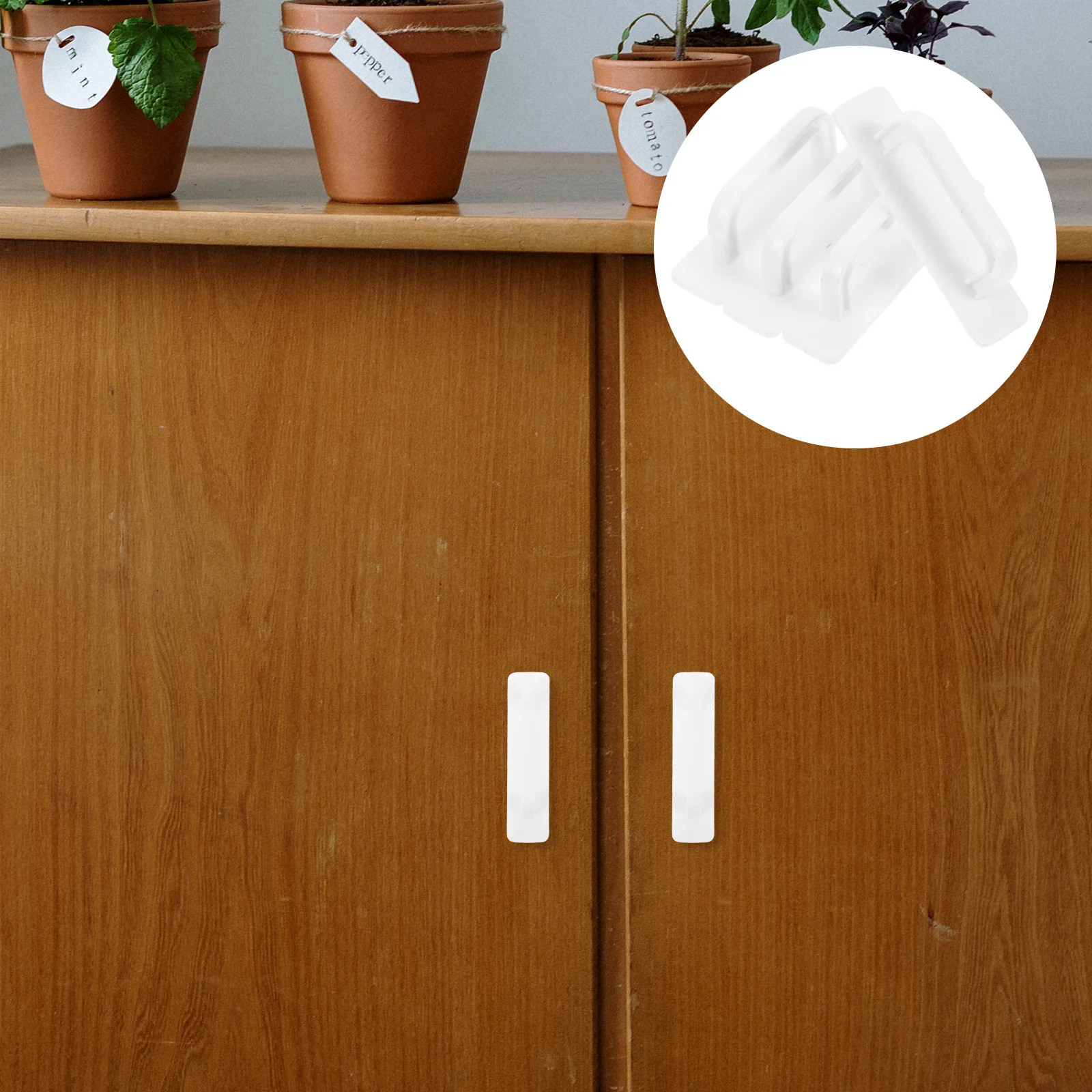 

4Pcs Self Adhesive Cabinet Handles Peel Stick No-Drill Removable Drawer Pulls for Kitchen Bathroom Closet Door