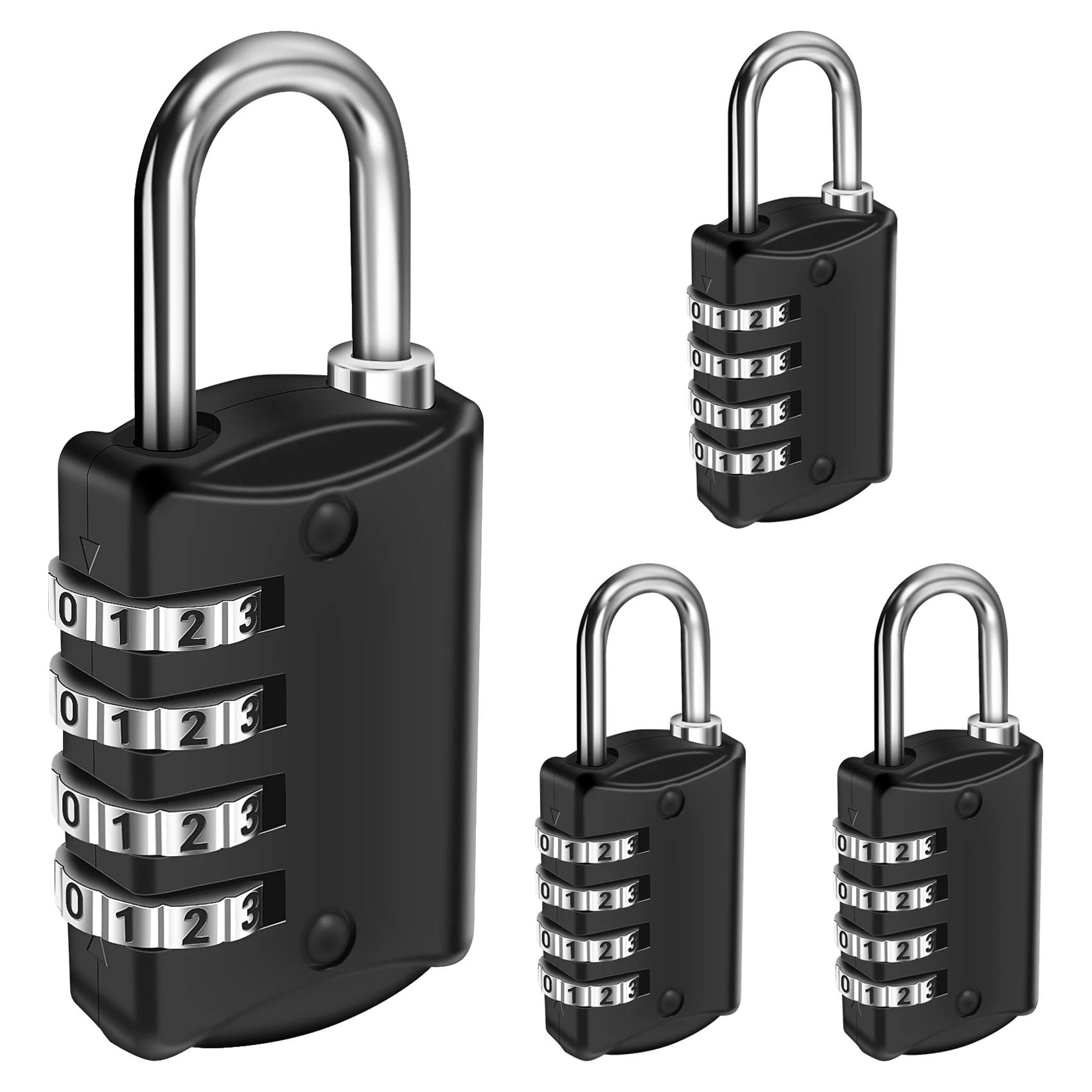 

ABZZ-Combination-Padlock 4-Digit-Gym-Locker-Lock - 4 PCS Resettable Combo Lock For Toolbox School Employee Locker