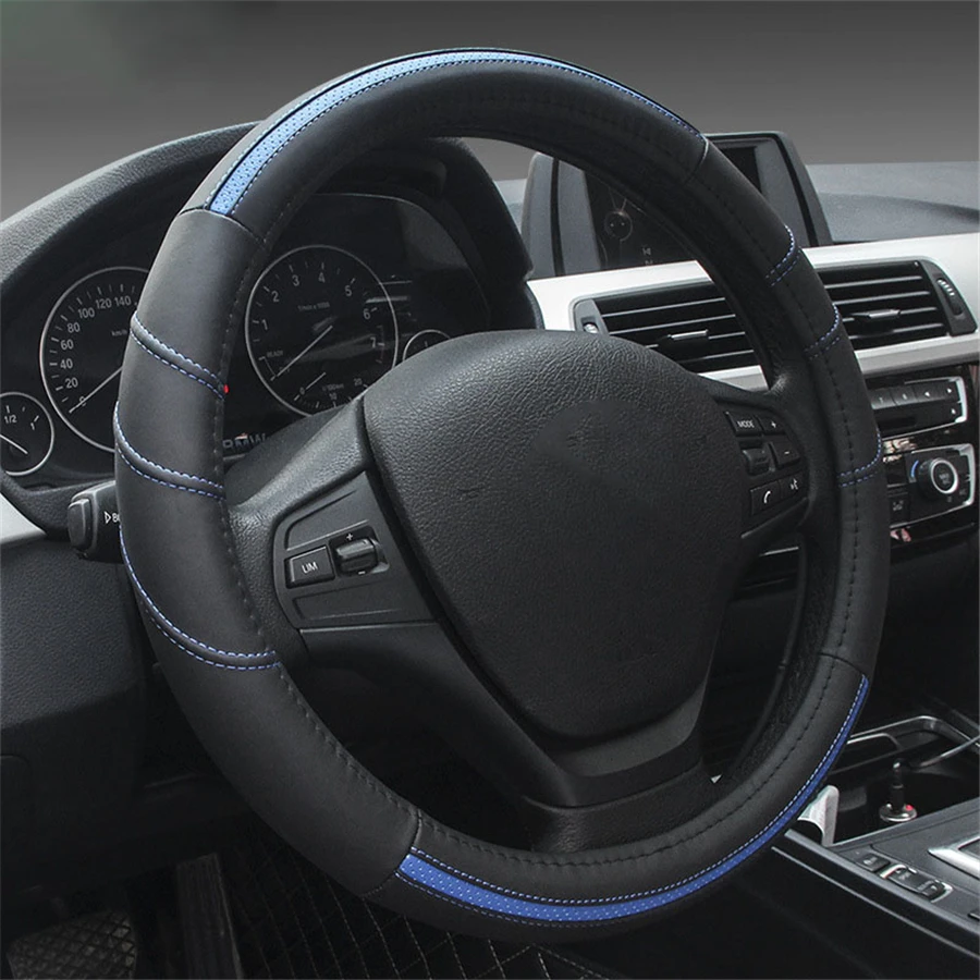 

Auto Accessories Car Steering Wheel Cover 38cm Genuine Leather