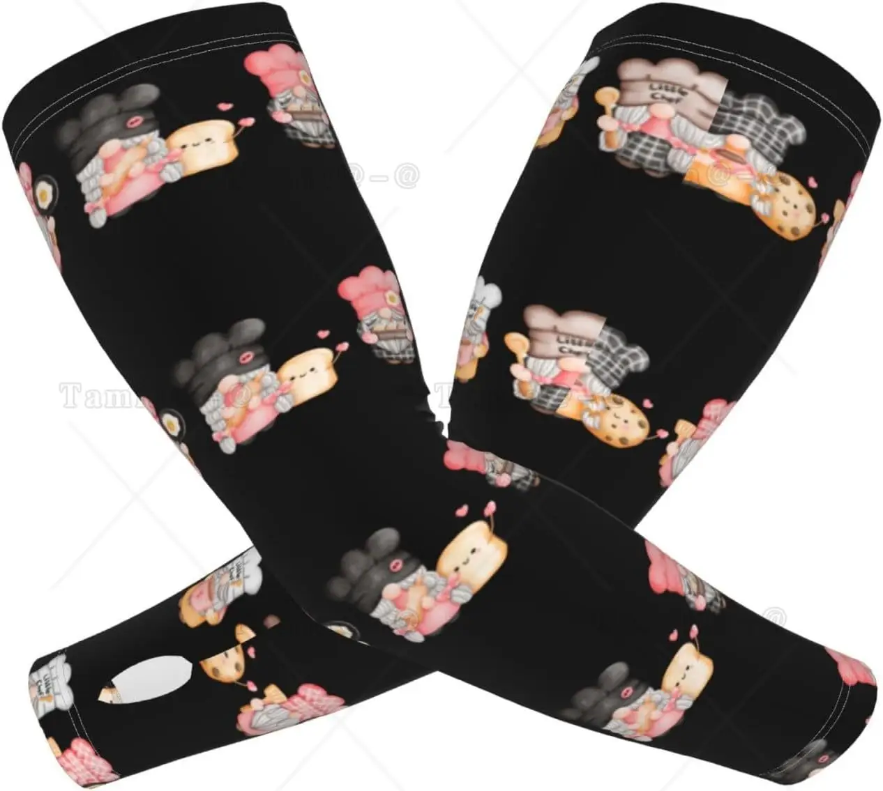 Baker Gnome Print Arm Sleeves Cooling UV Sun Protection Sports Compression for Men Women Golf Basketball Arm Sleeves