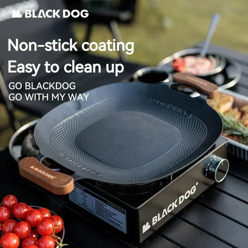 Imagem -03 - Blackdog Non-stick Grill Pan Frigideira Prato de Assar Assadeira Prato Grande Panelas Ultraleves Apto para Acampamento ao ar Livre Viagem