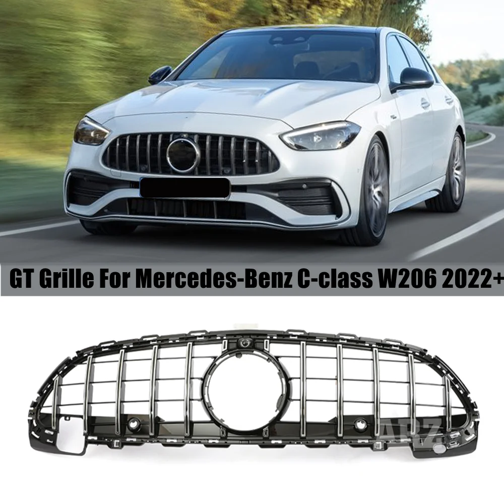 

2022+ C-Class For Mercedes Benz W206 C206 A206 Front Bumper Radiator Grille GT Style Racing Grills C220 C300 C350 C400