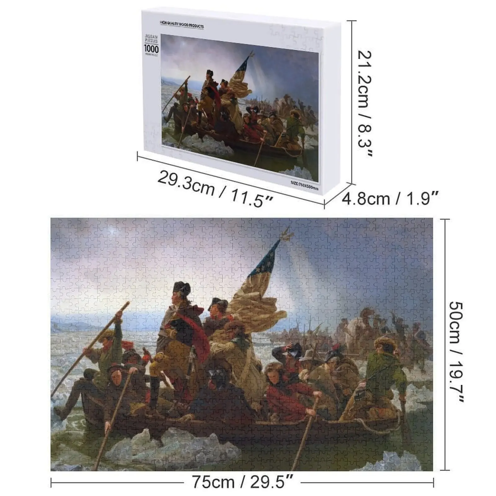 Rompecabezas de Emanuel Leutze's Washington Crossing the Delaware, regalo personalizado para niños, juguetes personalizados para niños, rompecabezas