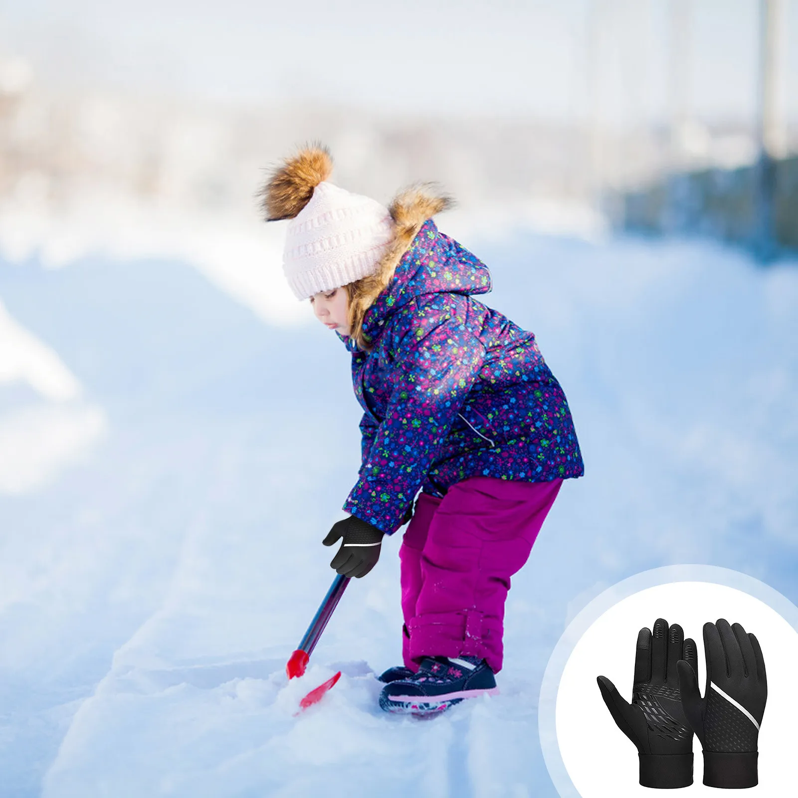 Guantes Térmicos de forro polar para deportes al aire libre para niños, guantes impermeables para correr, antideslizantes, a prueba de viento, pantalla táctil para niño y niña