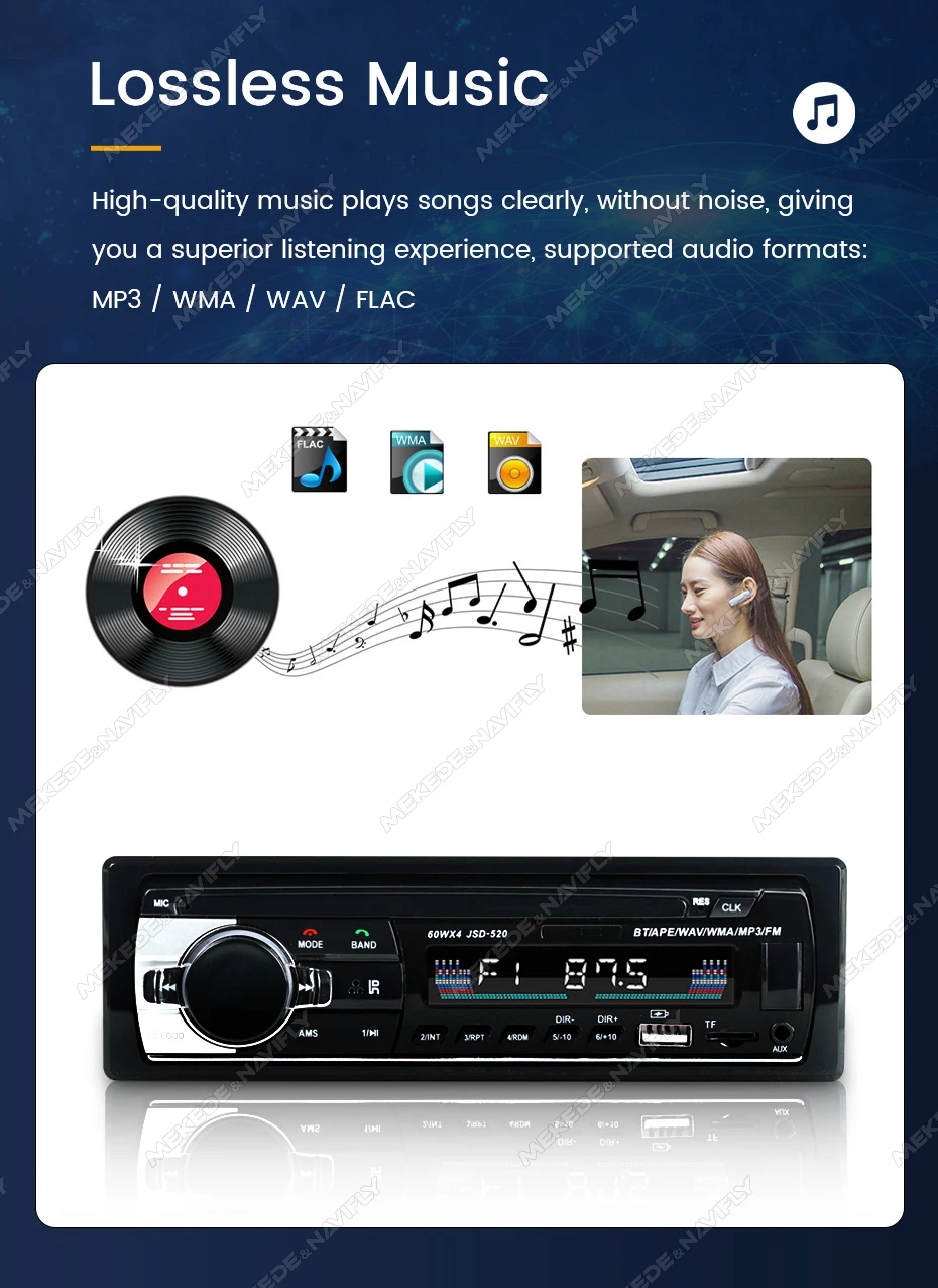 1 Din Car Multimedia MP3 Player Tape Recorder Radio FM Audio Stereo USB TF AUX BT Music Input Autoradio Handsfree Remote Control