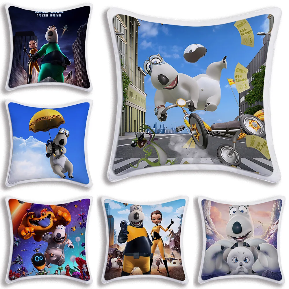 

Backkom Cute Cartoon Exquisite Pillow Covers Cartoon Sofa Decorative Home Double-sided Printing Short Plush Cute Cushion Cover