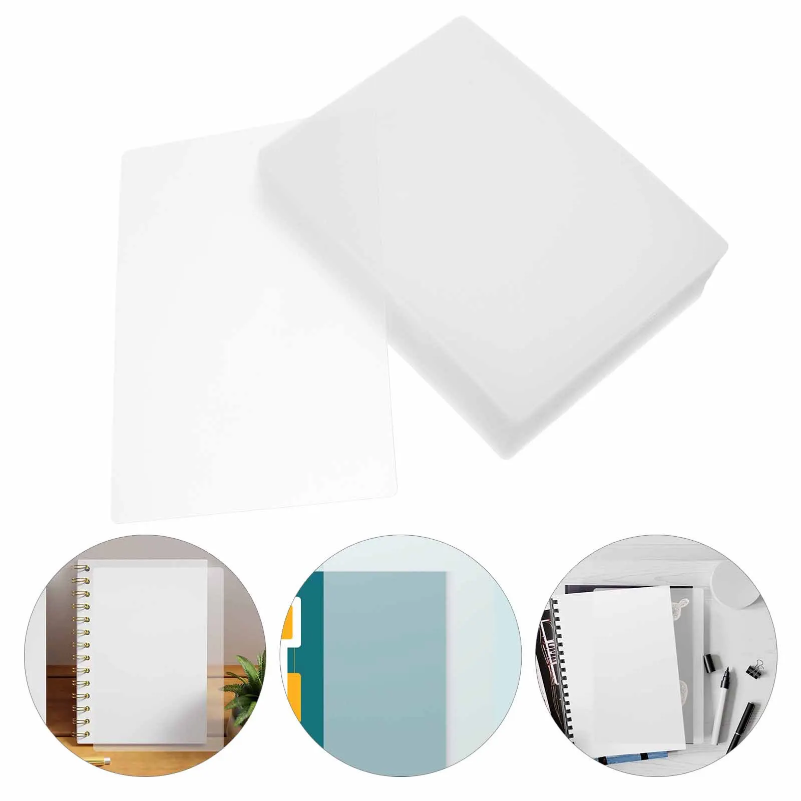 

50Pcs Transparent Clear Binding Covers Thick Plastic Sheets Waterproof Document Protector Film for A4 Report Presentation