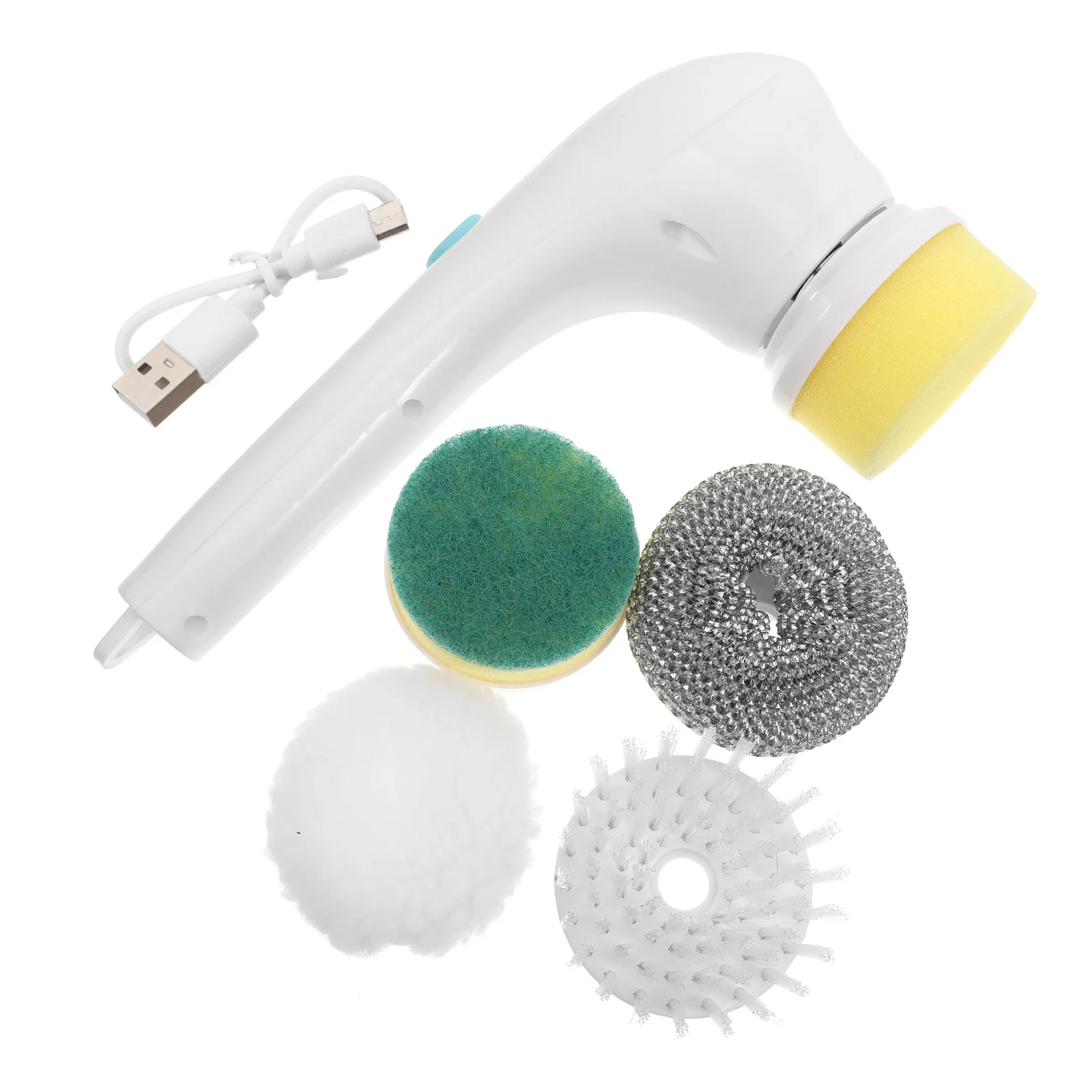 فرشاة تنظيف كهربائية 5 في 1، رؤوس غسيل دوارة لاسلكية قابلة للاستبدال للحمام وبلاط المطبخ وحوض الاستحمام