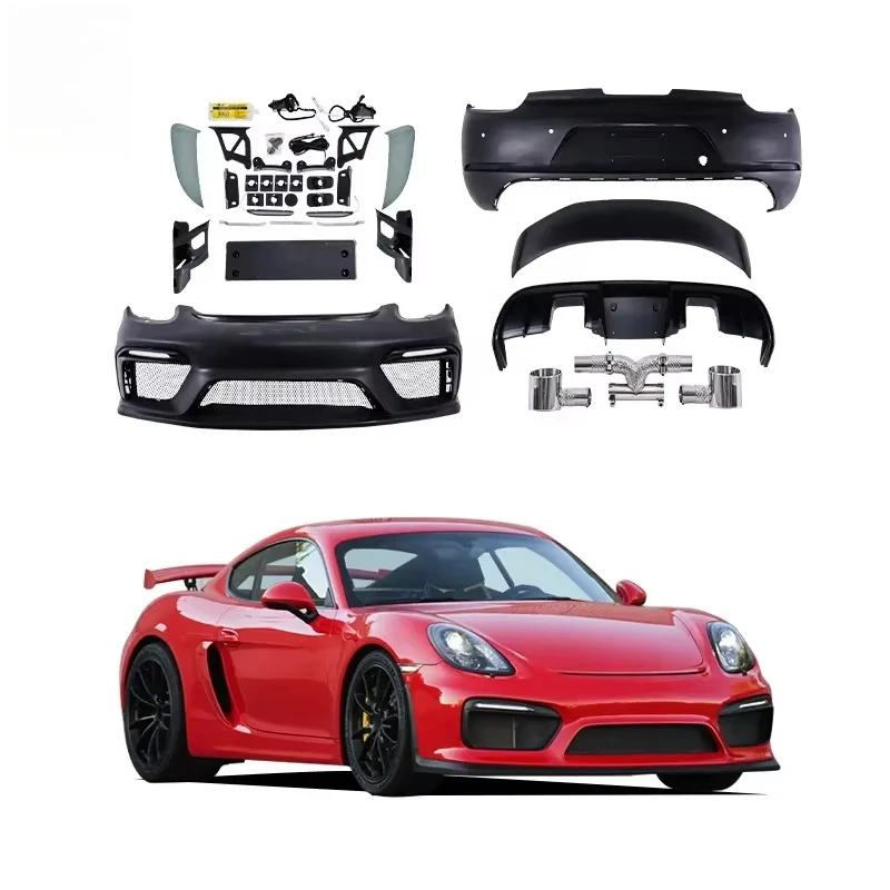 

STLF GT-4 Style Plastic Bodykit for Porsches Cayman Boxster 987 987.1 987.2 Front Bumper Rear Diffuser Exhaust Pipe Body Kit