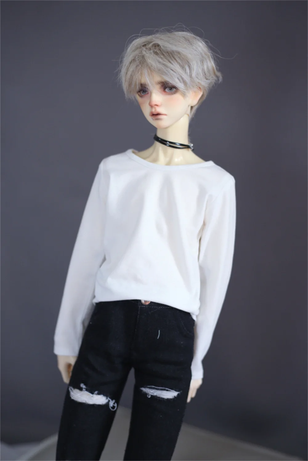 BJD doll clothes suitable for 1/3 1/4 POPO68 ID75 Uncle size all-match universal white elastic bottoming shirt doll accessories