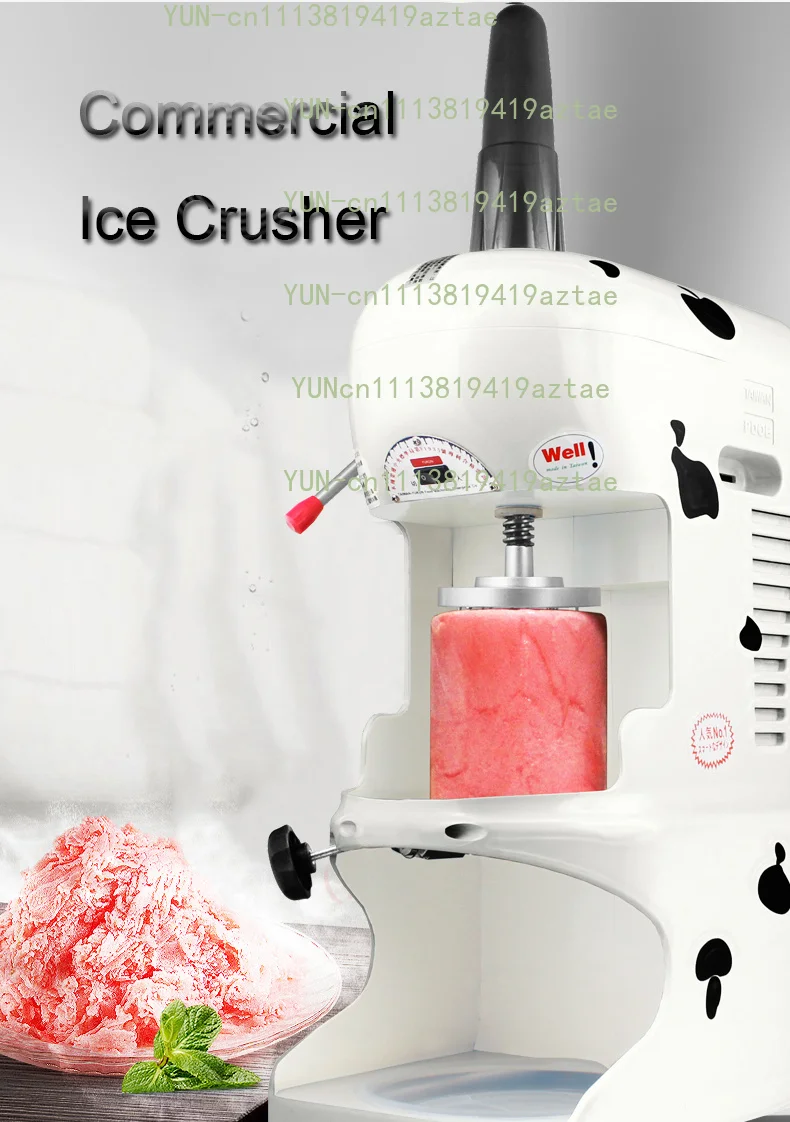 Commercial Ice Crusher Snow Ice Maker Automatic Shaving Machine Snow Ice Shaver Block Shaving Machine With Cover