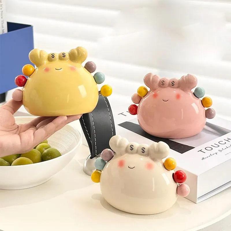 Crab Shaped Fruit Forks Dessert Cute Stainless Steel Small Fork Ceramic Storage Can Fruit Insertion Child Safe Fruit Forks ZI95