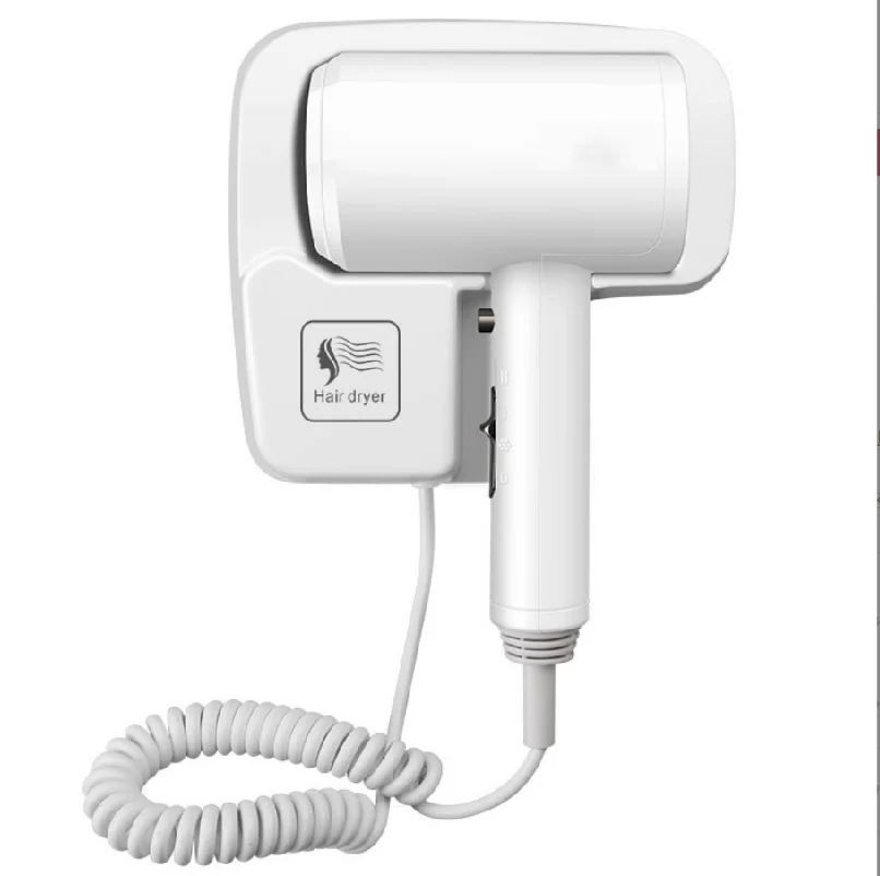 Hotel Supplies Guest Comfort Kit Abs Plastic Hotel Bathroom Wall Mounted Professional Hair Dryer