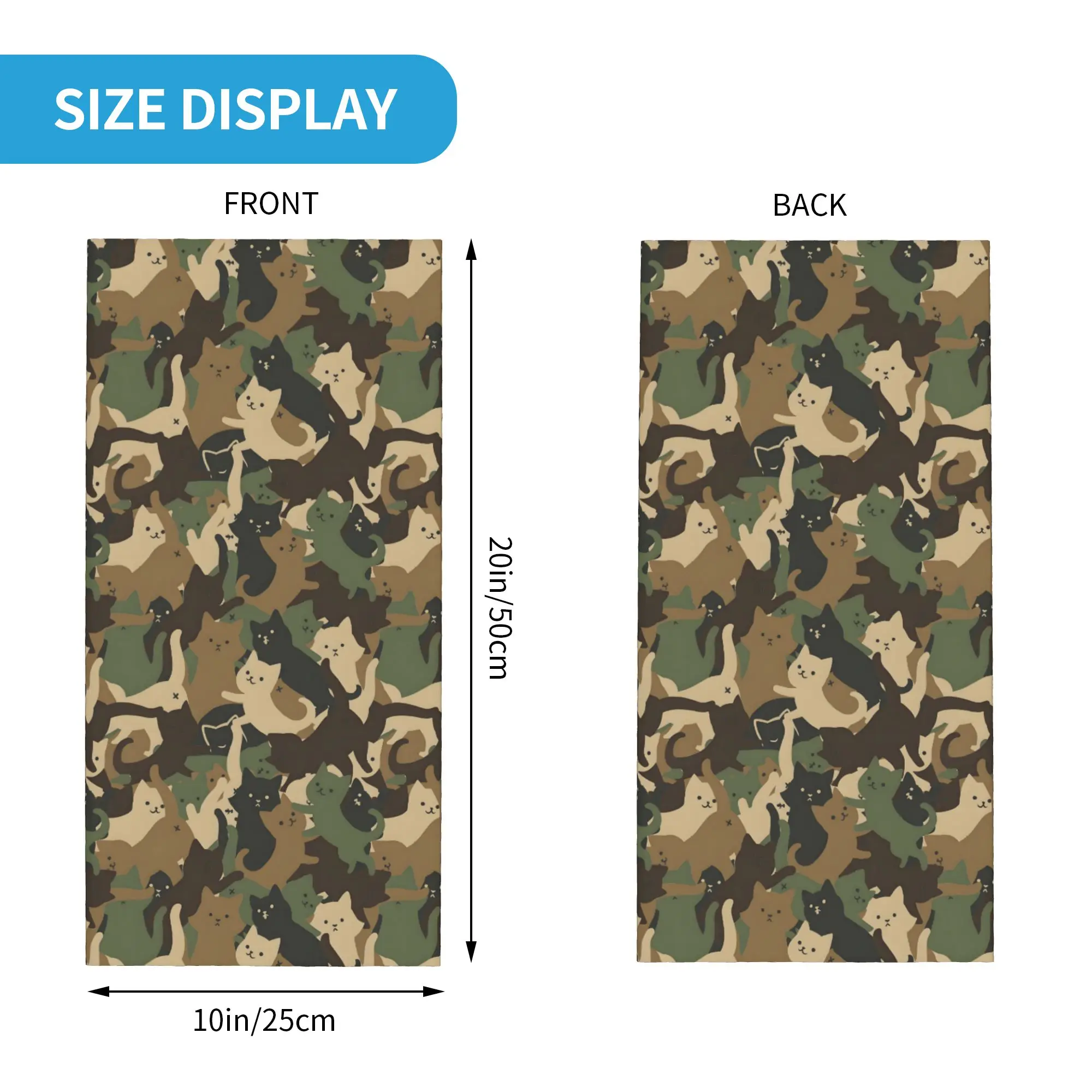 Custom Cute Cat Camouflage Bandana Neck Warmer Men Women Winter Hiking Ski Scarf Gaiter Flecktarn Camo Face Cover image 2