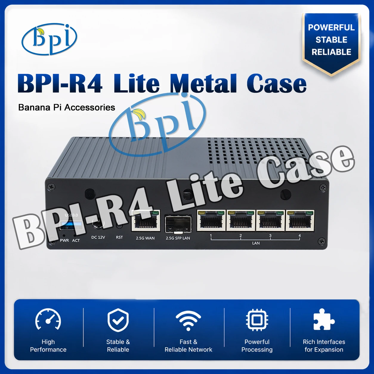 Banana Pi BPI-R4 Lite Metal Case Enclosure Heatsink for BPI-R4 Lite Router Development Board Accessories