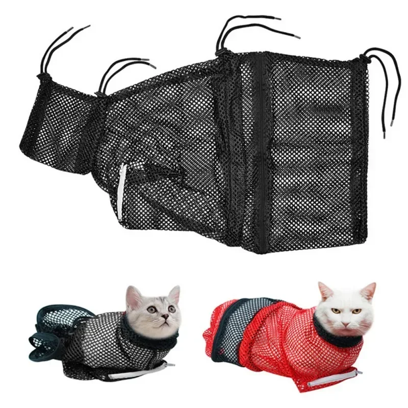 Cat Grooming Mesh Washing Bags for Pet Bathing Nail Trimming Injecting Anti Scratch Bite Restraint Anti-escape Cat Bag