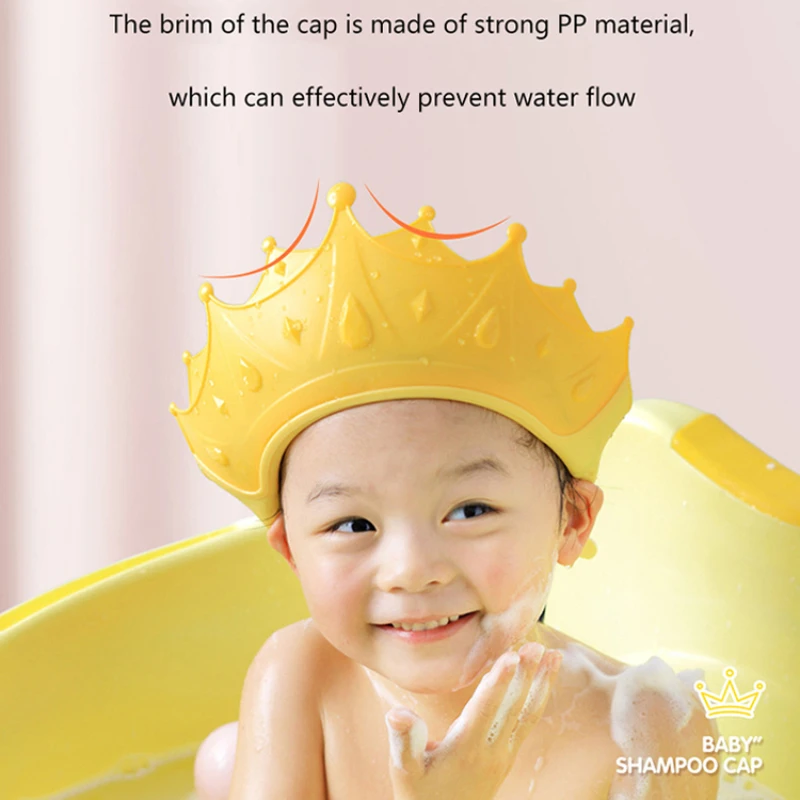 Baby Hat Infant Hair Shield and Ear Protection Shower Cap with Adjustable Strap for Shampooing and Goods Bath Shower