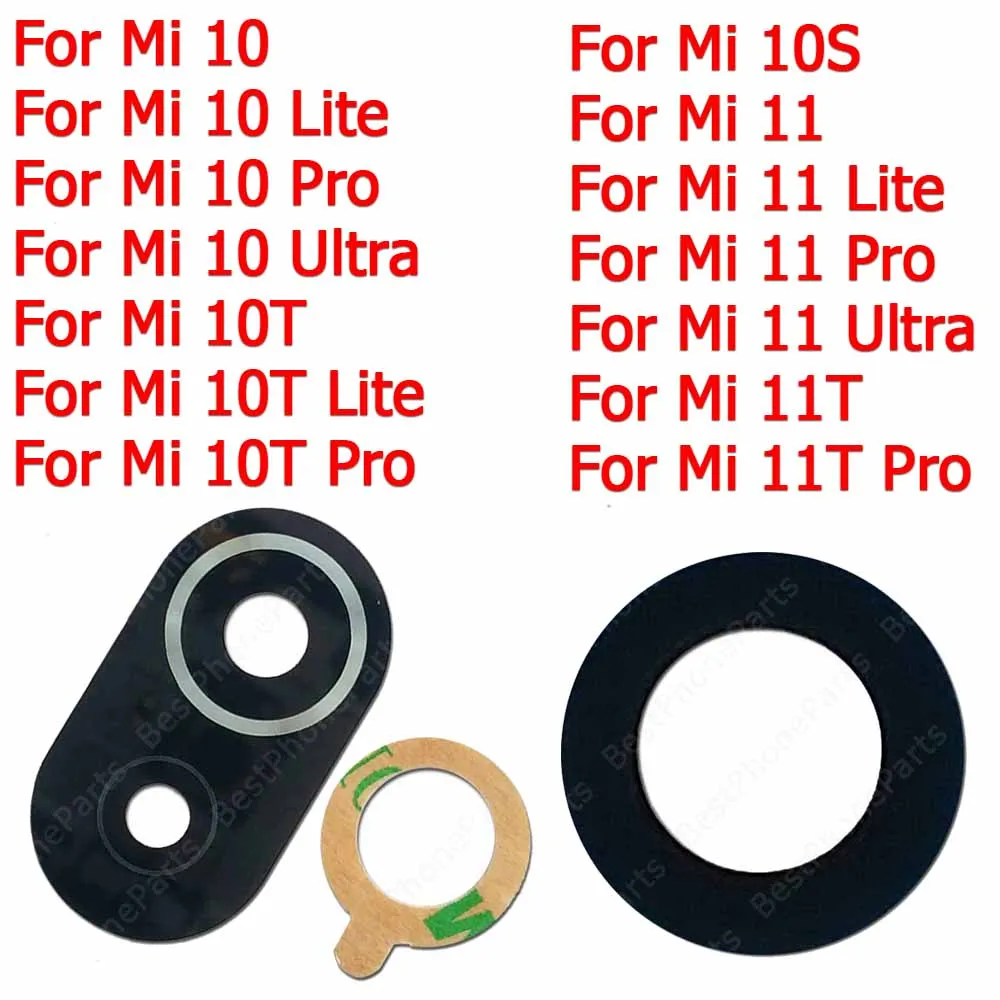 For Xiaomi Mi 11 Lite 10 Ultra 10S 10T 11T Pro 5G Repair With Adhesive Sticker Lens Cover Rear Back Camera Lens Glass