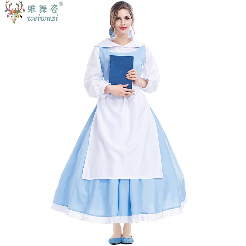 

Blue Alice in Wonderland Halloween Costume Maid Cinderella Dress Anime Cartoon Party Lolita Maid Dress Cosplay Costume Girls