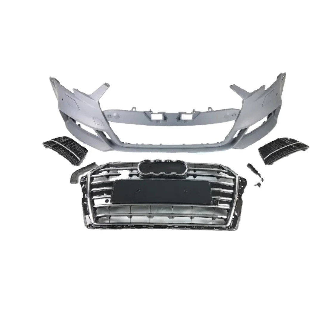 

Front Bumper + Grill Car Accessories Facelift Car Parts Auto Car Body Kits For Audi A3 S3 Front Bumper Grill 2016 - 2020