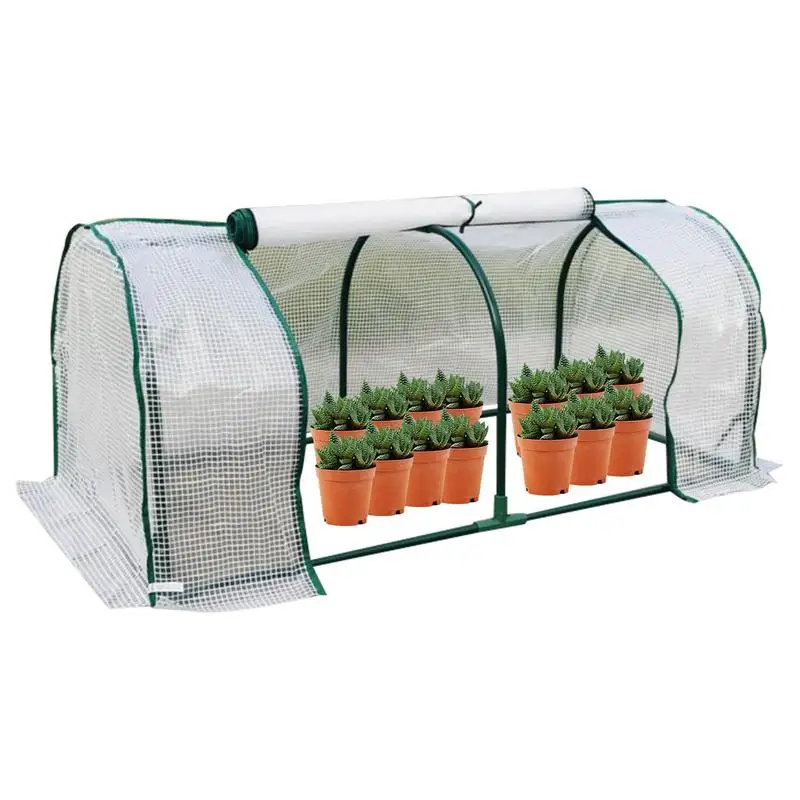 Portable Home Tunnel Greenhouse Mobile Mini Greenhouse Ventilated Without Frame Cold Greenhouse Insulation Gardening Plant Cover