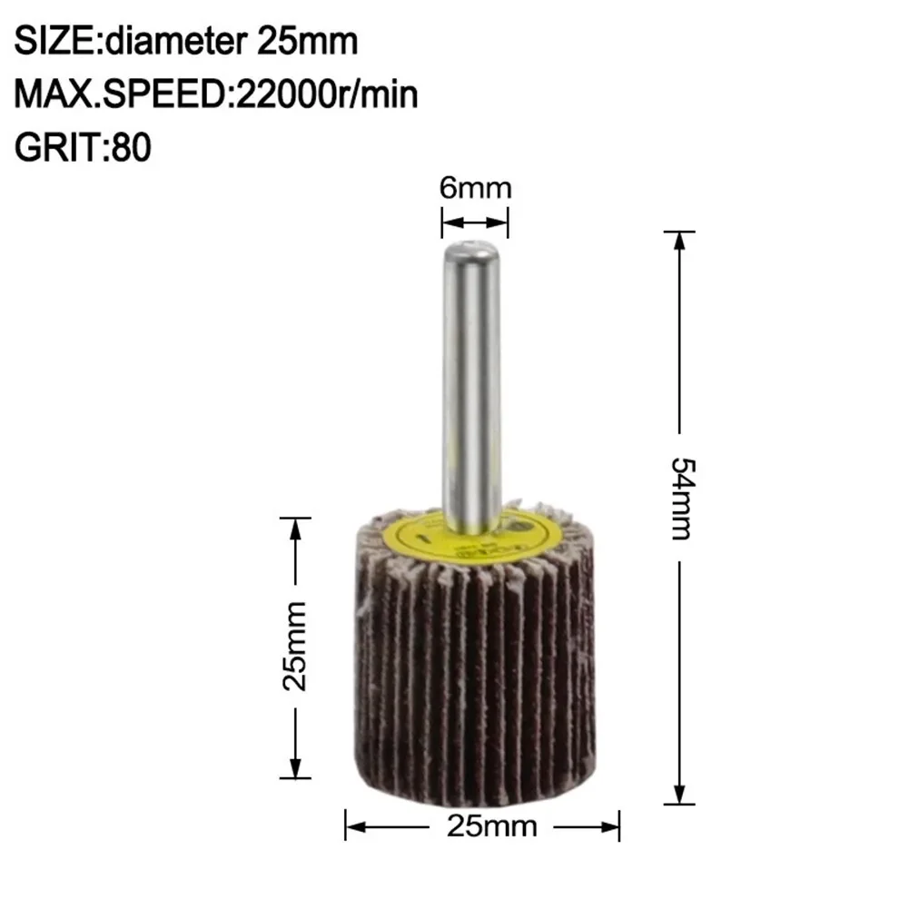 Cabeça lixa roda 80 grão para móveis para artesanato para moldes moldagem polimento 80/60/50/40/30/25/20/16mm