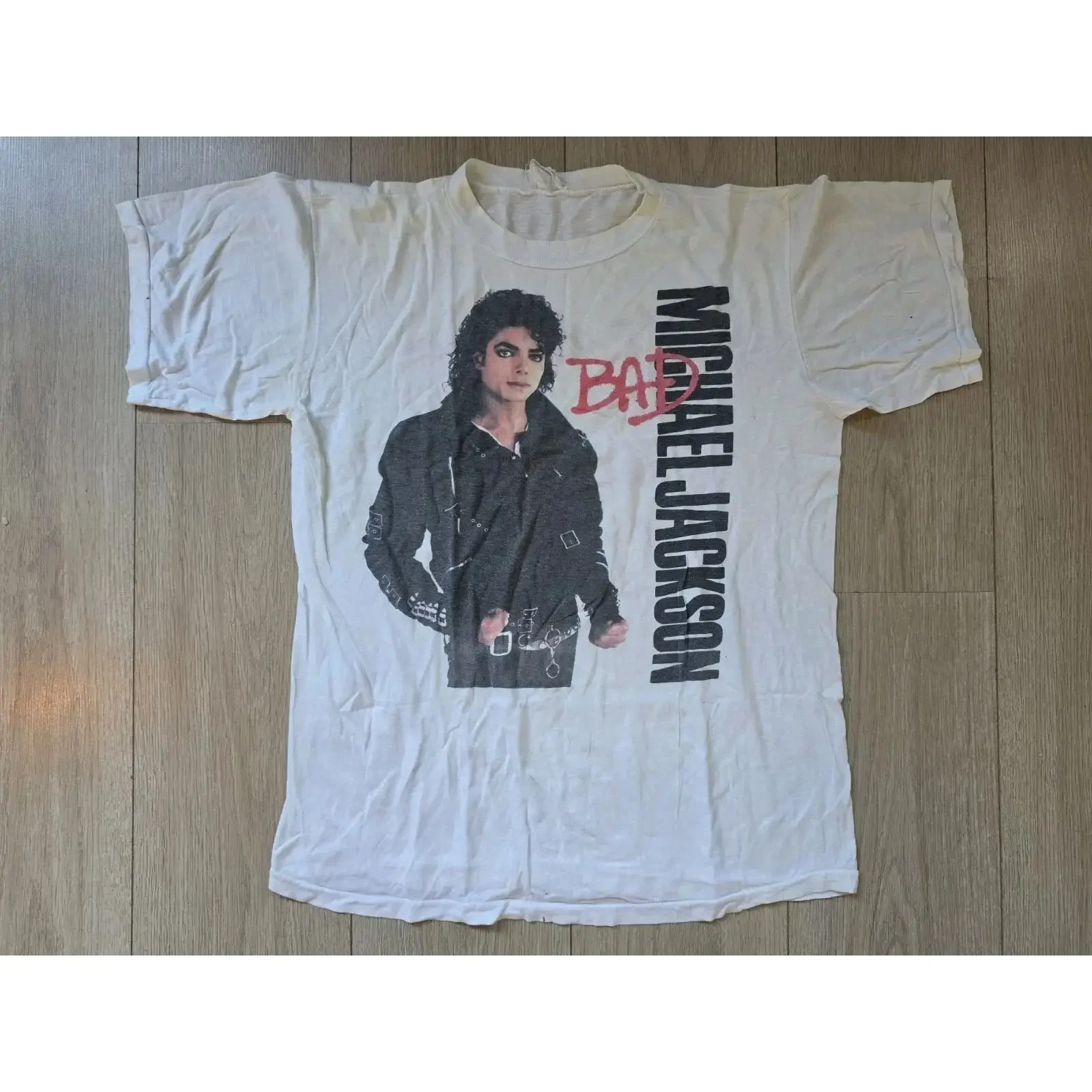 Rare Vintage Michael Jackson Bad Tour T shirt 1988 live Rotterdam size LARGE vintage Washed Unisex Stylish Slightly Soft