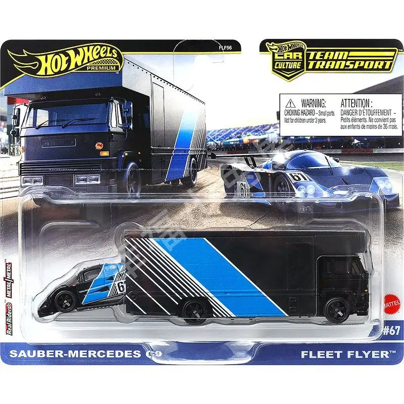 Hot Wheels Transport Fleet Autobahn Polizei 메르세데스 벤츠 C9 모델 Flf56 1:64 스케일 장난감 자동차 어린이 휴일 선물 수집