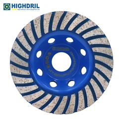 HIGHDRIL 1pc Dia115 /4.5inch Diamond Grinding Wheel Turbo Sintered Sanding Disc Angle Grinder For Concret Masonry Polishing Tool