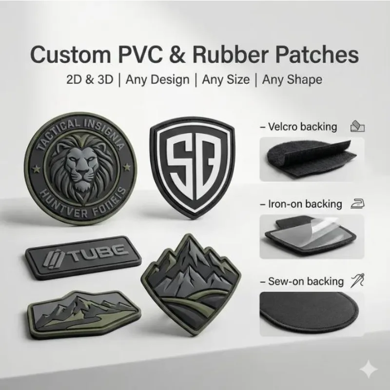 Wholesale Custom PVC Patches 3D Soft Rubber Patch Personalized Logo Badge Hook and Loop Backing Patch for Brand Clothing