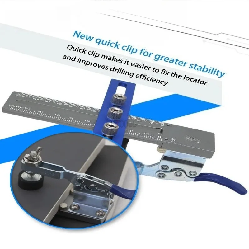 Aluminum Handle Drilling Locator Quick Clamp Drawer Cabinet Pull Mount Tool Wood Hole Positioner Furniture Hardware Install Aid