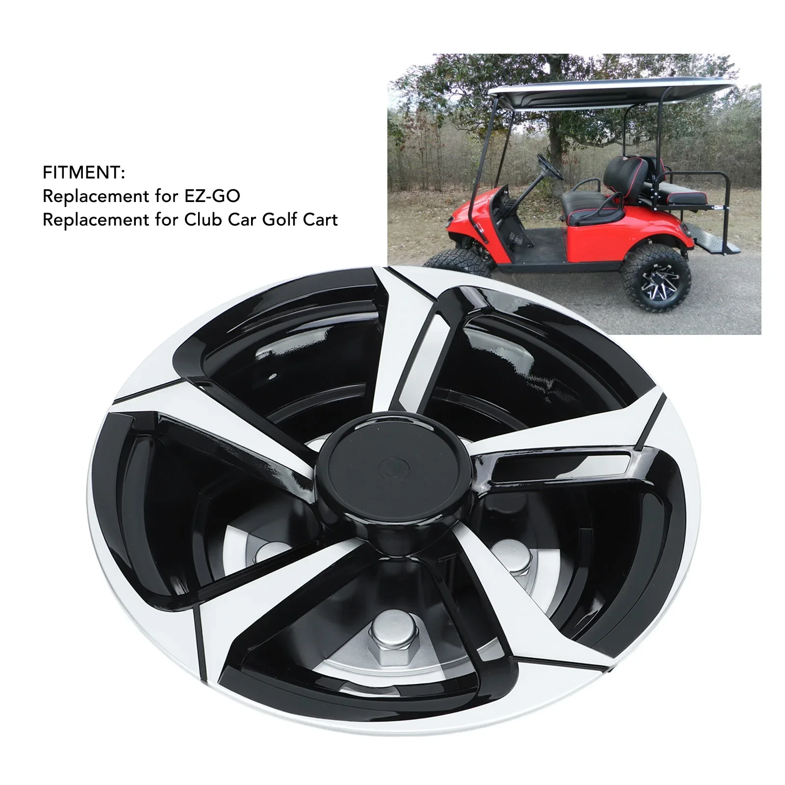 

Дюймовая ступица колеса, полная крышка обода, 8-дюймовая ступица колеса, черная полностью обертка, защитная накладка на обод, замена накладки для гольф-кара EZ‐GO