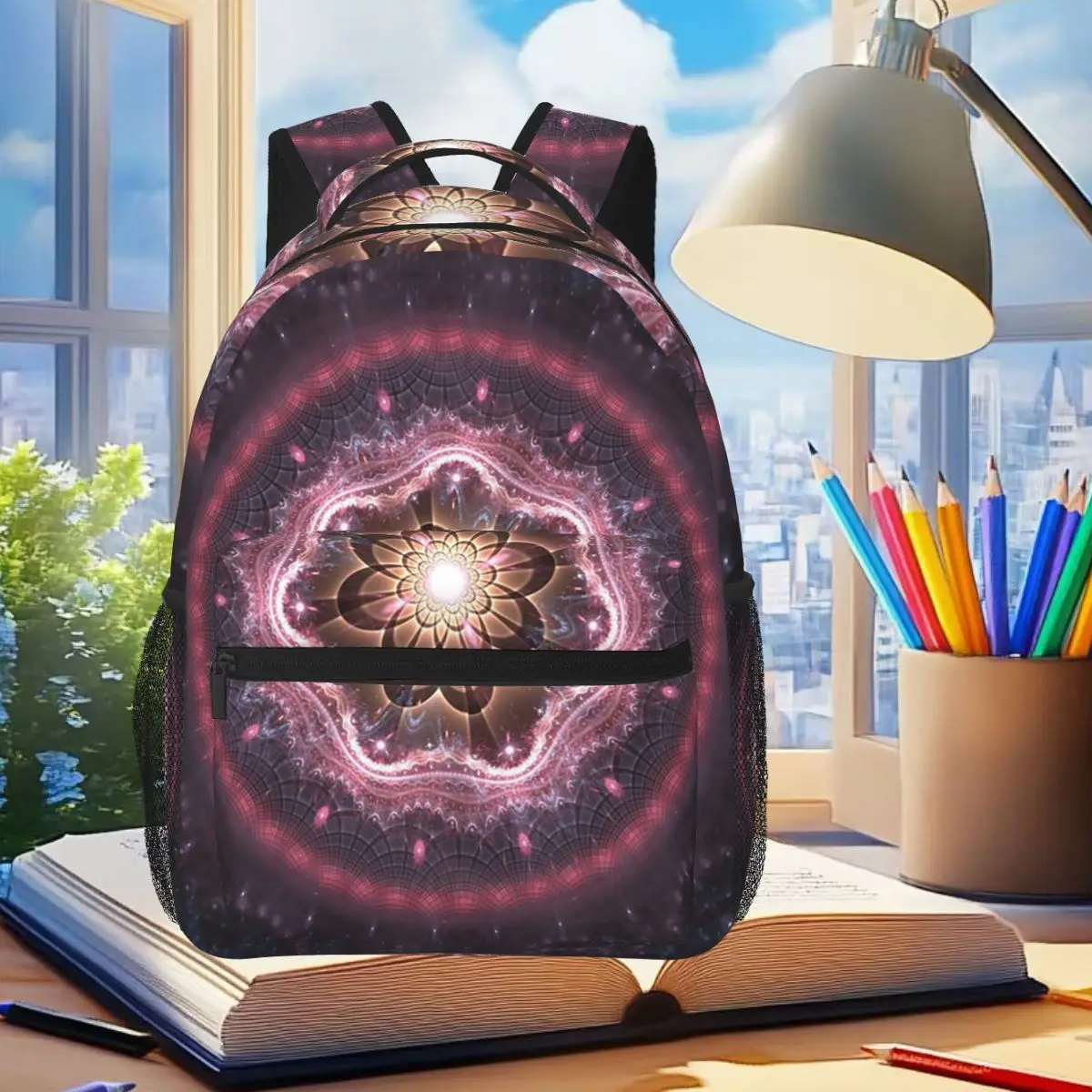 

Pink Pulsar Student Backpack School Bag Hiking Travel Daypack for Boys Girls Fashion Bookbag Shoulder Bags