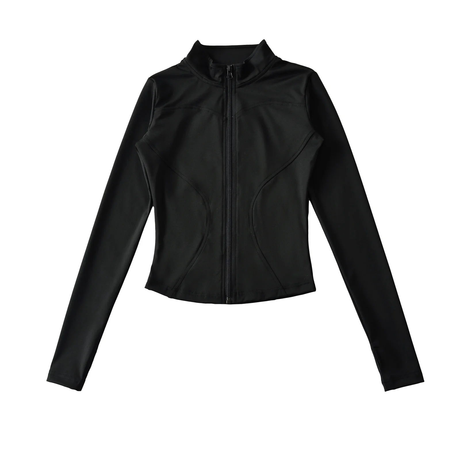 아메리칸 레트로 스파이시 걸 지퍼 롱 슬리브 요가 재킷 여성용 피트니스 러닝 슬림 웨이스트 스포츠 오픈 가디건 탑