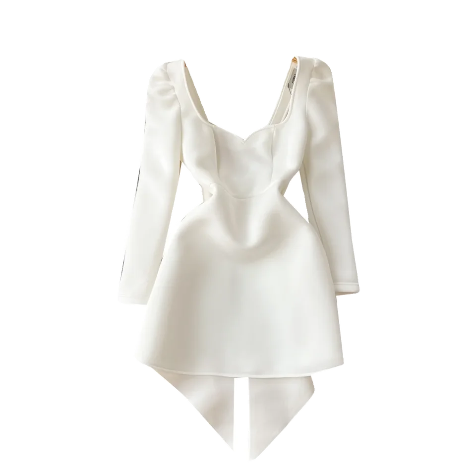 knee length dresses for ladies Bow Tie Dress – thatfitt main image 1