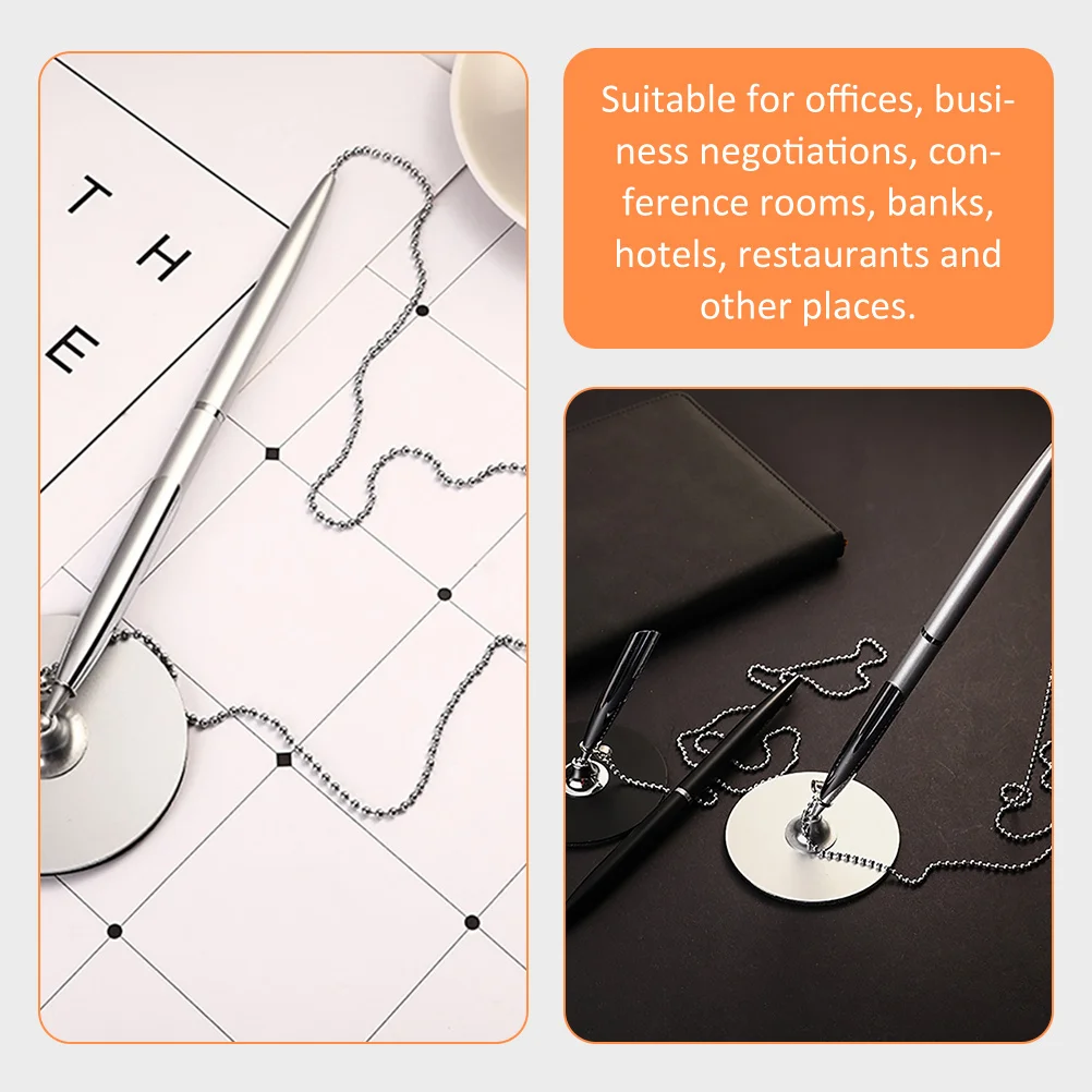 

2 Pcs Metal Sign Pen Nice Pens for Journaling Counter Business Table Fixed Desk Signature Guest Book