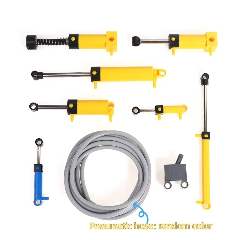 Pequeño bloque de construcción MOC piezas técnicas V2 cilindro neumático bomba interruptor manguera aire potencia ladrillo Compatible 45400 coche juguete para niños