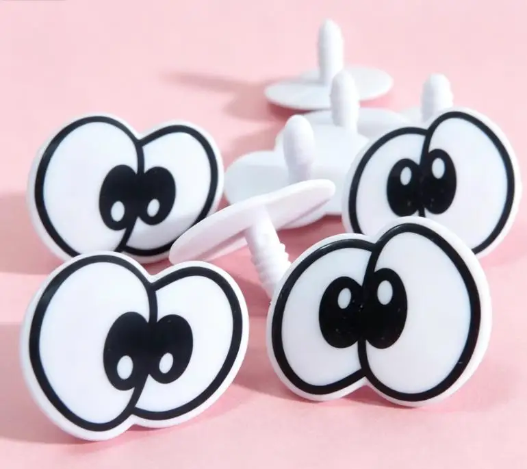32x27mm Kawaii Bedruckte Augen aus Kunststoff mit Sicherheitsringen für DIY Plüschtiere und Bären-Zubehör – Optionen: 20 Stück, 50 Stück, 100 Stück – Detail 2
